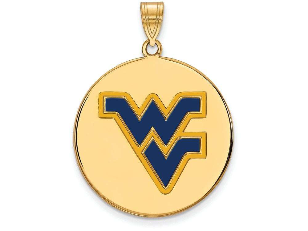 Logoart Sterling Silver Gp West Virginia U Large Enamel Disc Pendant
