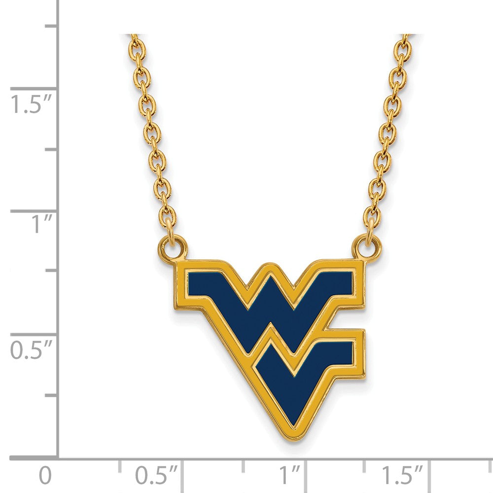 Logoart Sterling Silver Gp West Virginia U Large Enamel Pendant Necklace