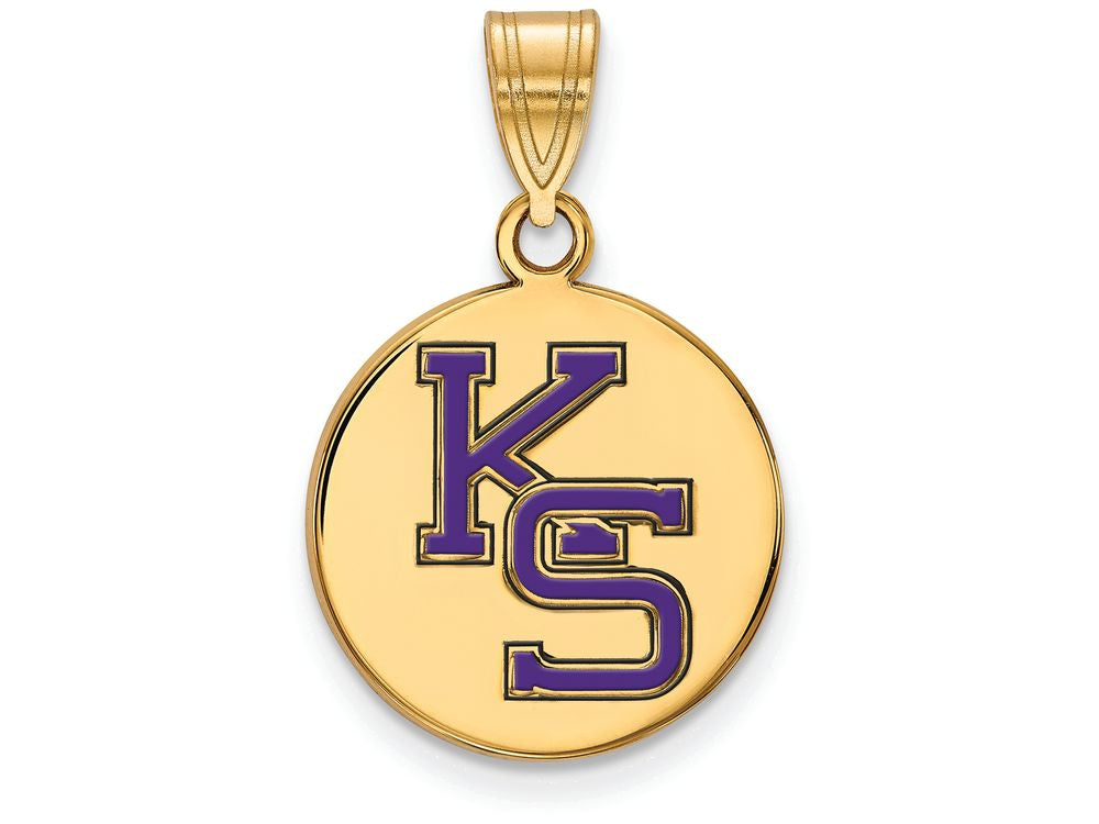Logoart Sterling Silver Gp Kansas State University Med Enamel Disc Pendant
