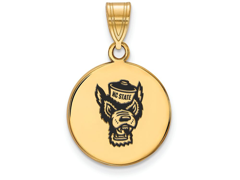 Logoart Sterling Silver Gp North Carolina State U Med Enamel Disc Pendant