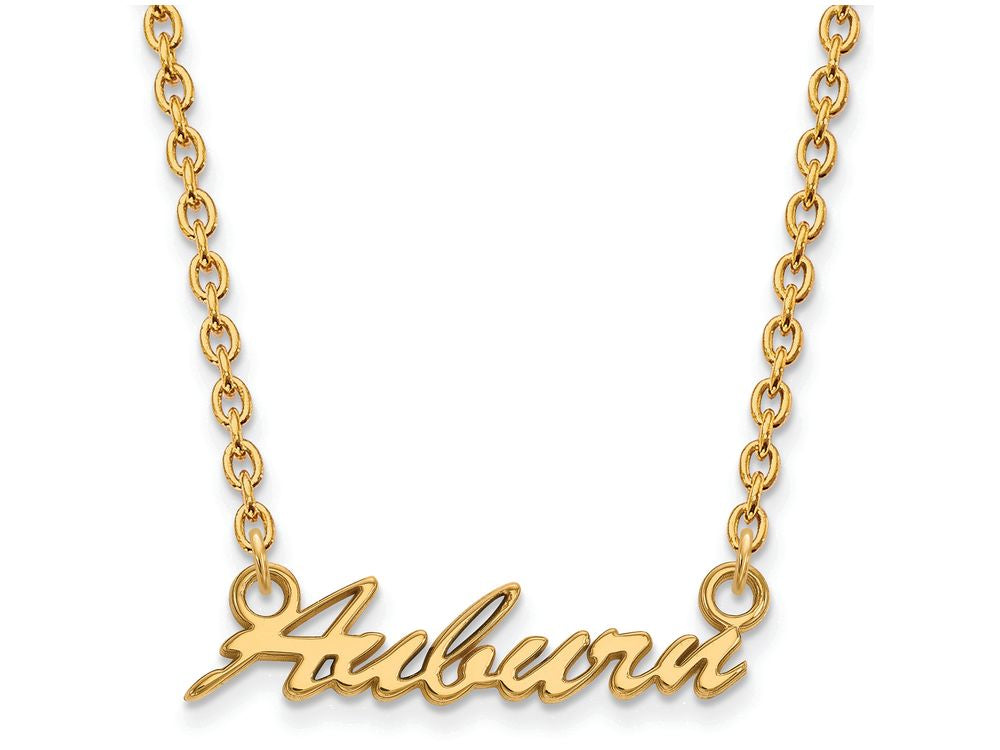 Logoart Sterling Silver Gp Auburn University Medium Pendant Necklace