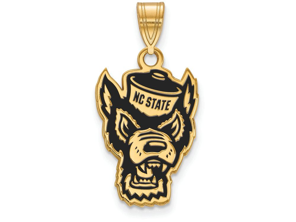 Logoart Sterling Silver Gp North Carolina State U Large Enamel Pendant