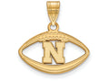 Logoart Sterling Silver Gp University Of Nebraska Pendant In Football