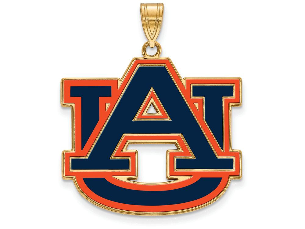 Logoart Sterling Silver Gp Auburn University Extra Large  Enamel Pendant
