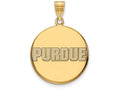 Logoart Sterling Silver Gp Purdue Large Enamel Disc Pendant