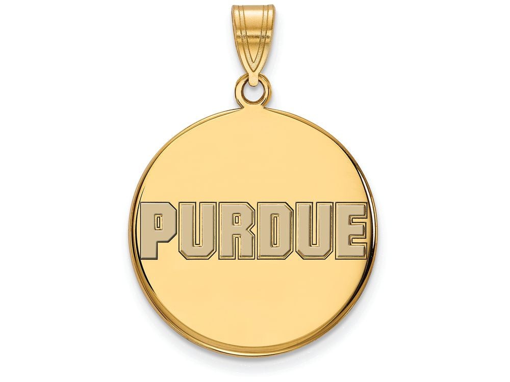 Logoart Sterling Silver Gp Purdue Large Enamel Disc Pendant