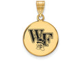 Logoart Sterling Silver Gp Wake Forest U Medium Enamel Disc Pendant