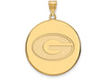 Logoart Sterling Silver Gp University Of Georgia Extra Large  Disc Pendant