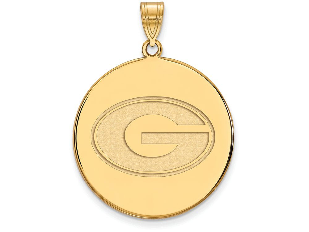 Logoart Sterling Silver Gp University Of Georgia Extra Large  Disc Pendant