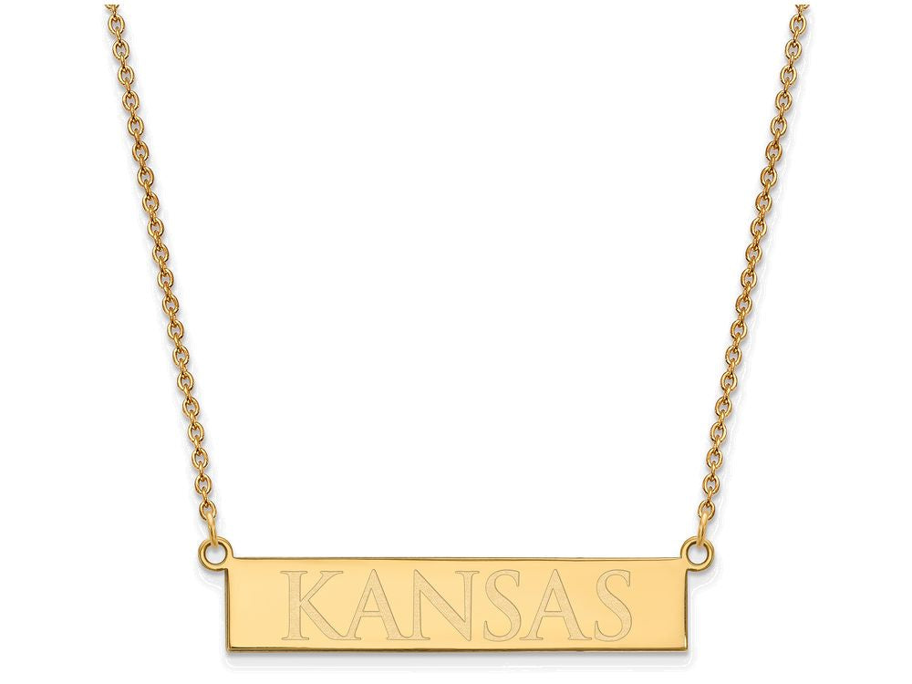 Logoart Sterling Silver Gp The University Of Kansas Small Bar Necklace