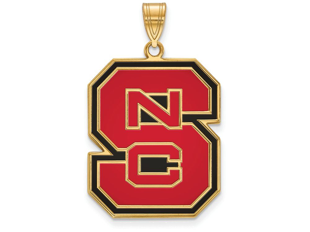 Logoart Sterling Silver Gp North Carolina State U Extra Large  Enamel Pendant