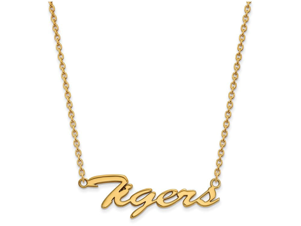 Logoart Sterling Silver Gp Louisiana State U Medium Pendant Necklace