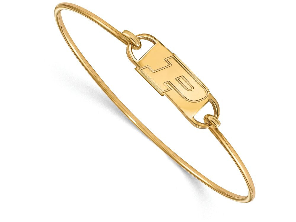Logoart Sterling Silver Gp Purdue University Small Ctr Wire Bangle