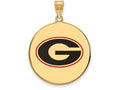 Logoart Sterling Silver Gp University Of Georgia Extra Large  Enameled Pendant