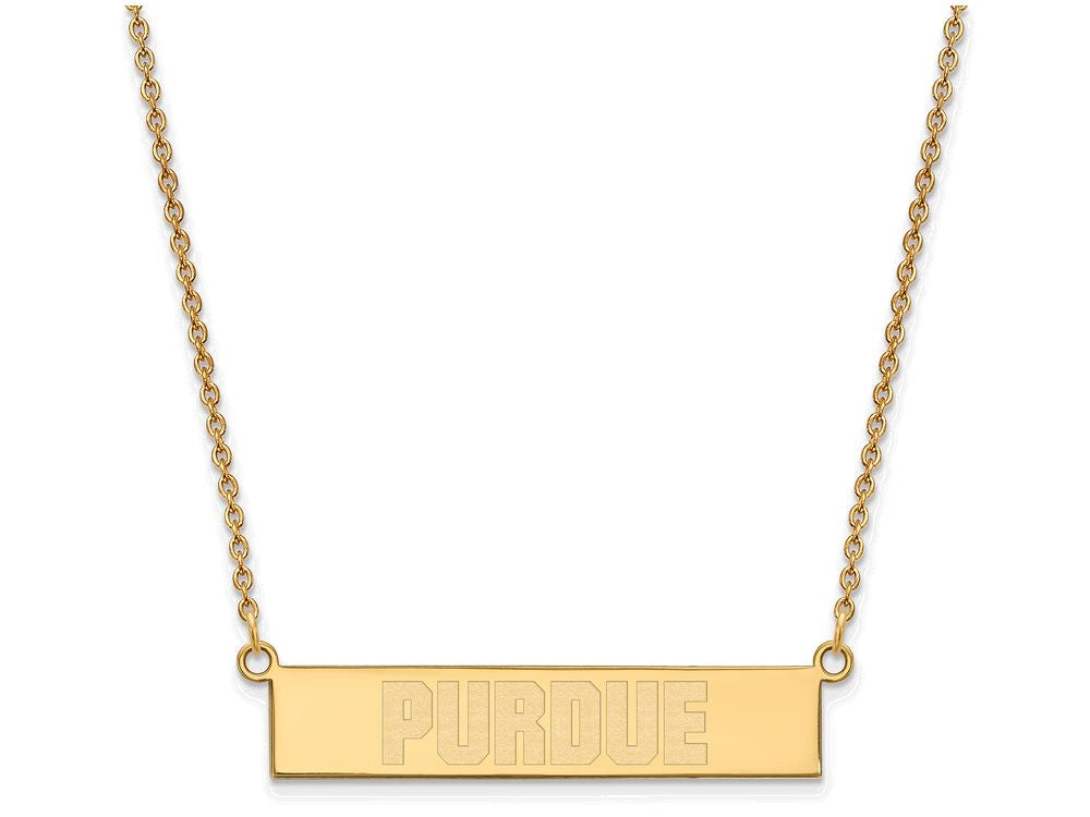 Logoart Sterling Silver Gp Purdue University Small Bar Necklace