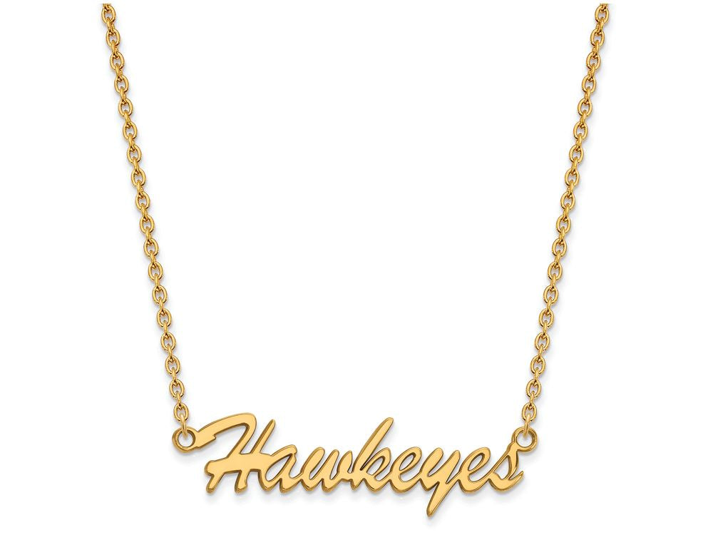Logoart Sterling Silver Gp University Of Iowa Medium Pendant Necklace