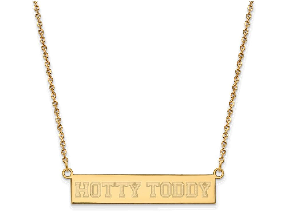 Logoart Sterling Silver Gp University Of Mississippi Small Bar Necklace