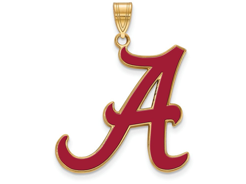 Logoart Sterling Silver Gp University Of Alabama Extra Large  Enamel Pendant