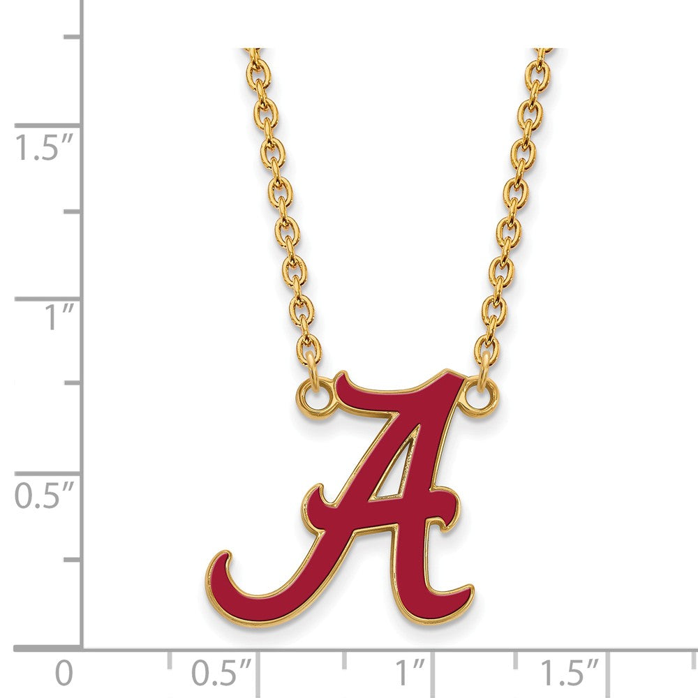 Logoart Sterling Silver Gp University Of Alabama Large Enamel Pendant. Necklace