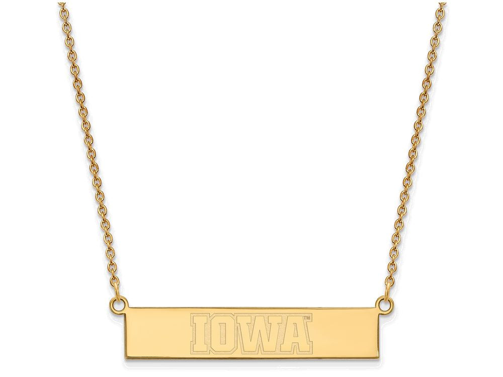 Logoart Sterling Silver Gp University Of Iowa Small Bar Necklace