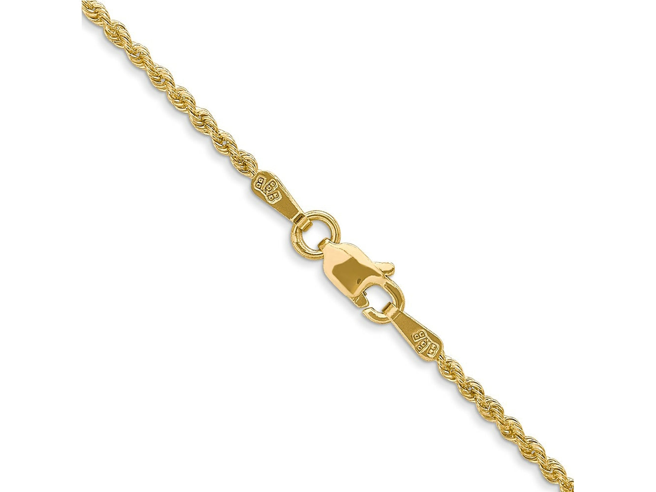 FJC Finejewelers 14 kt Yellow Gold Hand Made Rope Bracelet Lobster Clasp 5.5 Inches x 1.5 mm