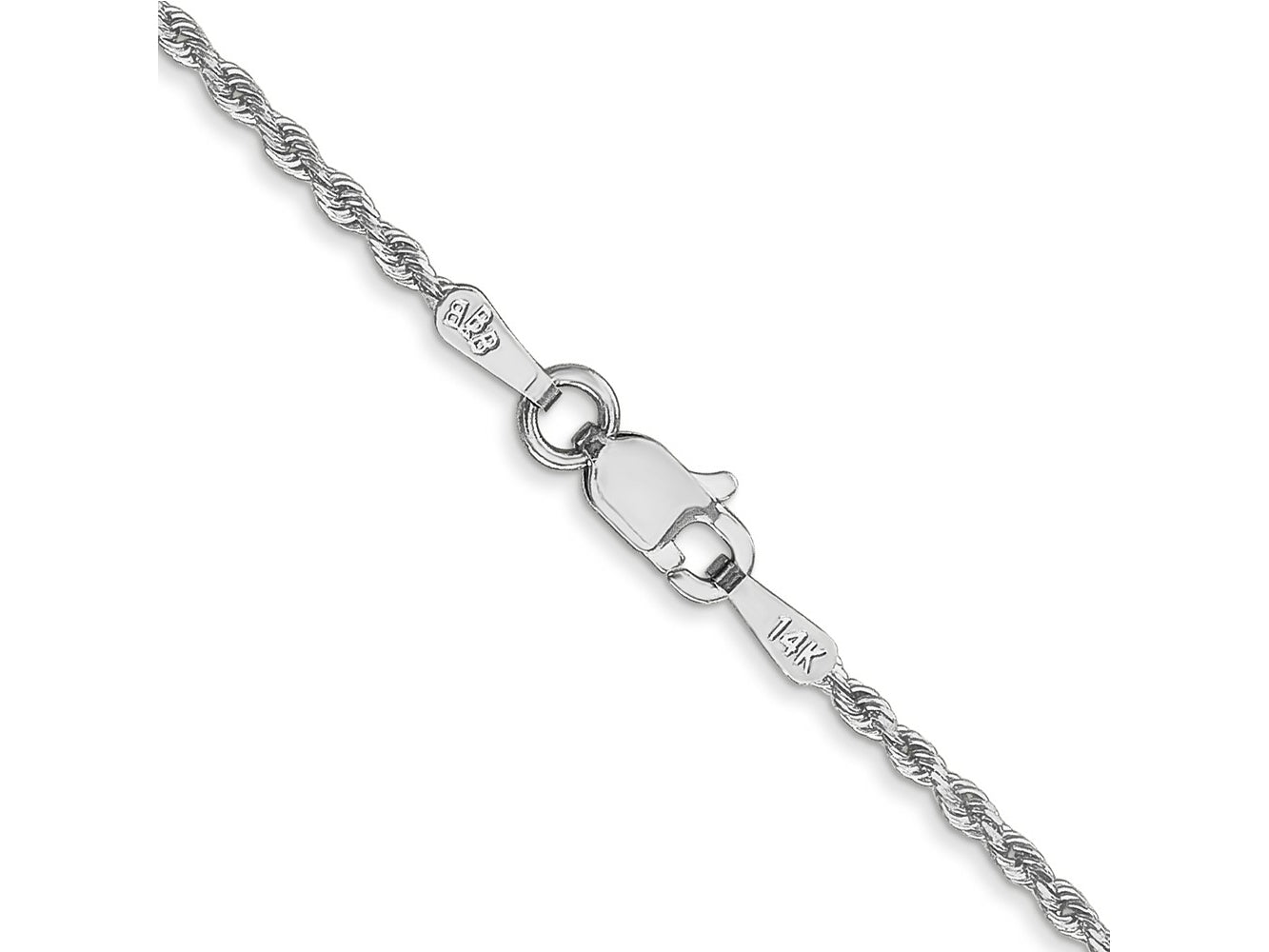 FJC Finejewelers 14 kt White Gold Hand Made Bright Cut Rope Bracelet Lobster Clasp 5.5 Inches x 1.5 mm