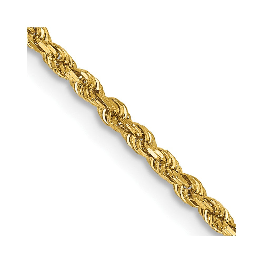 FJC Finejewelers 14 kt Yellow Gold Hand Made Bright Cut Rope Bracelet Lobster Clasp 5.5 Inches x 1.75 mm
