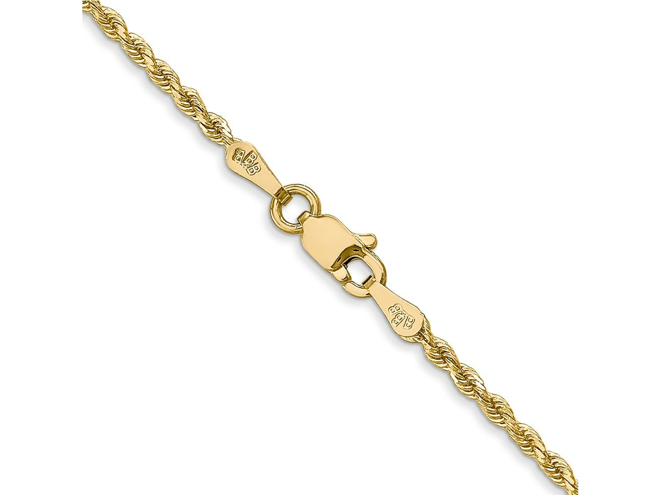 FJC Finejewelers 14 kt Yellow Gold Hand Made Bright Cut Rope Bracelet Lobster Clasp 5.5 Inches x 1.75 mm