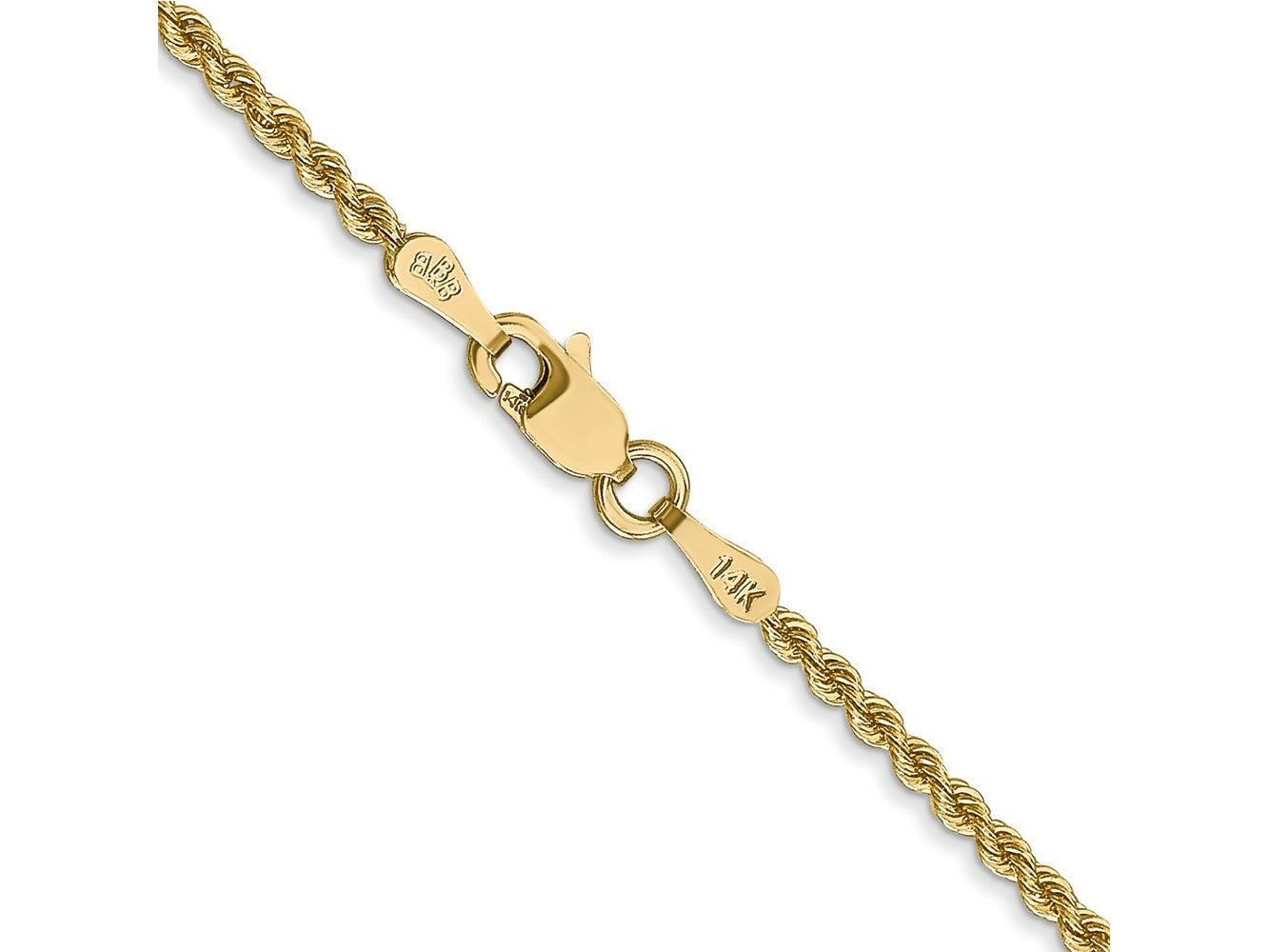FJC Finejewelers 14 kt Yellow Gold Hand Made Rope Bracelet Lobster Clasp 5.5 Inches x 2 mm