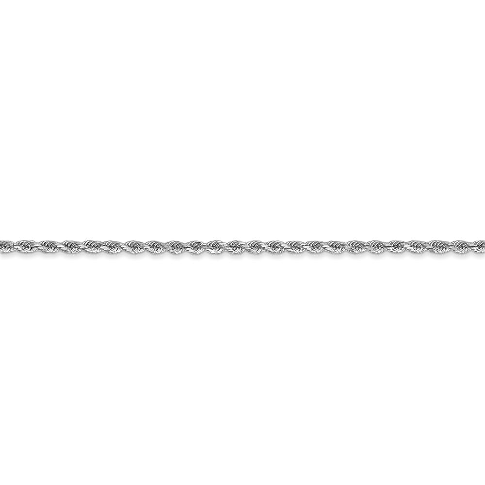 FJC Finejewelers 14 kt White Gold Hand Made Bright Cut Rope Chain Lobster Clasp 36 Inches x 1.75 mm