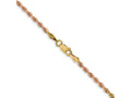 FJC Finejewelers 14 kt Tri Color Gold Bright Cut Rope Chain Lobster Clasp 22 Inches x 2.5 mm