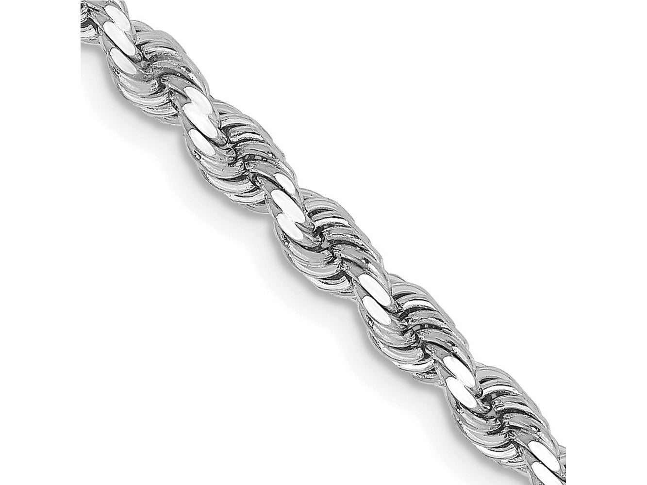 FJC Finejewelers 14 kt White Gold Bright Cut Rope Bracelet Lobster Clasp 7 Inches x 3.25 mm