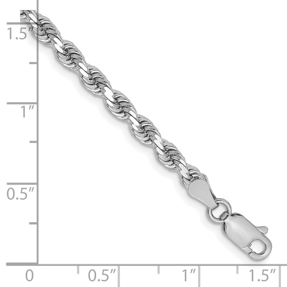 FJC Finejewelers 14 kt White Gold Bright Cut Rope Bracelet Lobster Clasp 8 Inches x 3.25 mm