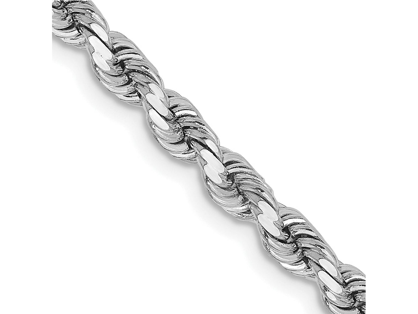 FJC Finejewelers 14 kt White Gold Bright Cut Rope Bracelet Lobster Clasp 8 Inches x 3.75 mm
