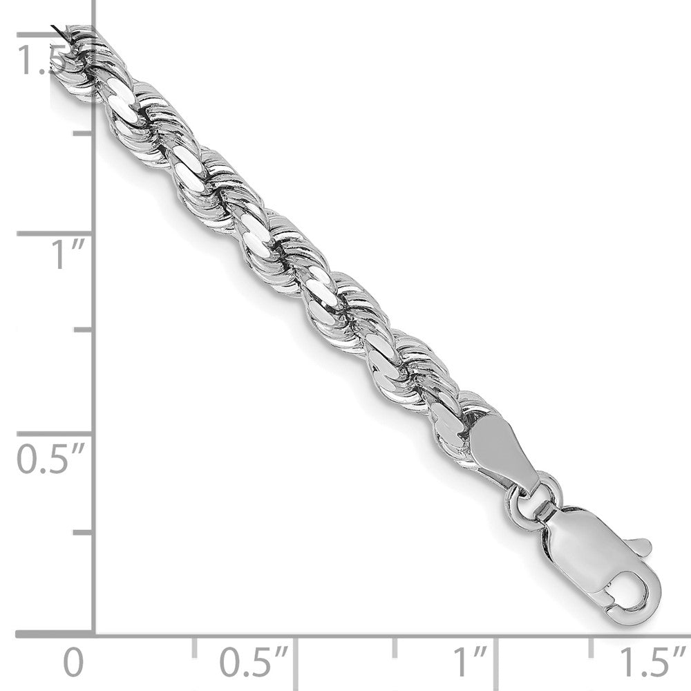 FJC Finejewelers 14 kt White Gold Bright Cut Rope with Lobster Clasp Chain Bracelet 7 Inches x 4.25 mm