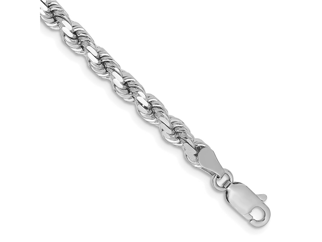 FJC Finejewelers 14 kt White Gold Bright Cut Rope with Lobster Clasp Chain Bracelet 7 Inches x 4.25 mm