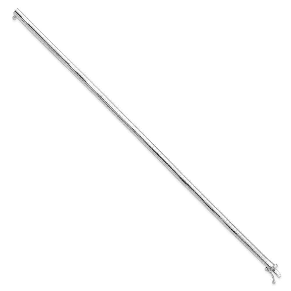 FJC Finejewelers 14 kt White Gold Omega and Cubetto Domed 7 inch Omega Bracelet 7 Inches x 4 mm