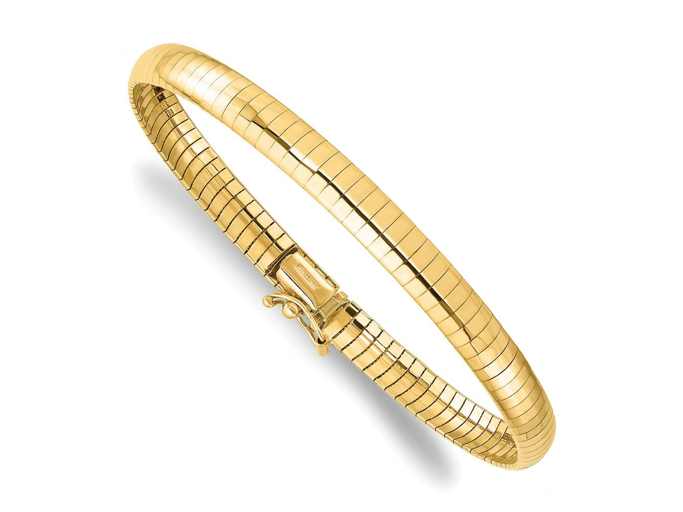 FJC Finejewelers 14 kt Yellow Gold 6mm Domed Omega Bracelet 8 Inches