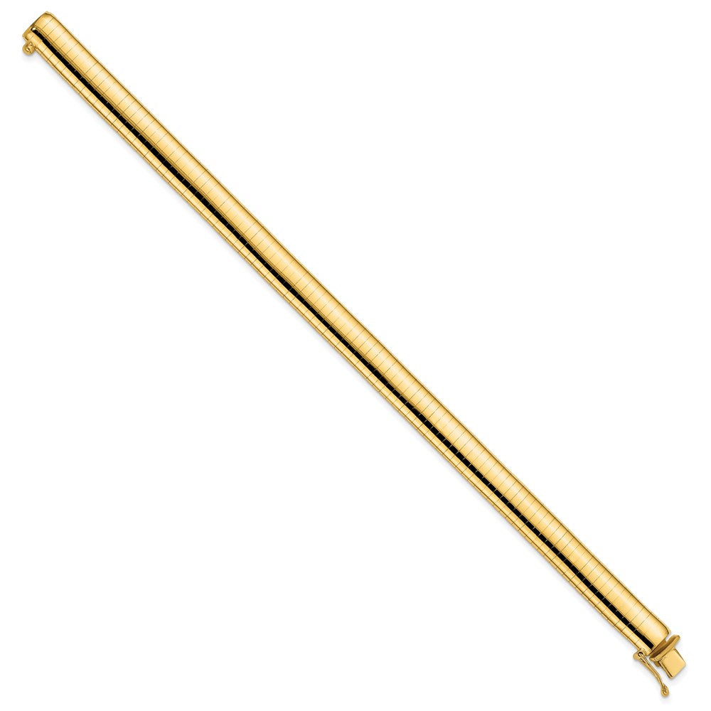 FJC Finejewelers 14 kt Yellow Gold Lightweight Domed Omega Bracelet 7 Inches x 8 mm