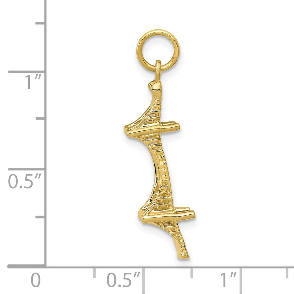 FJC Finejewelers 10 kt Yellow Gold Themed Mackinac Bridge Charm 7.5 mm x 29 mm