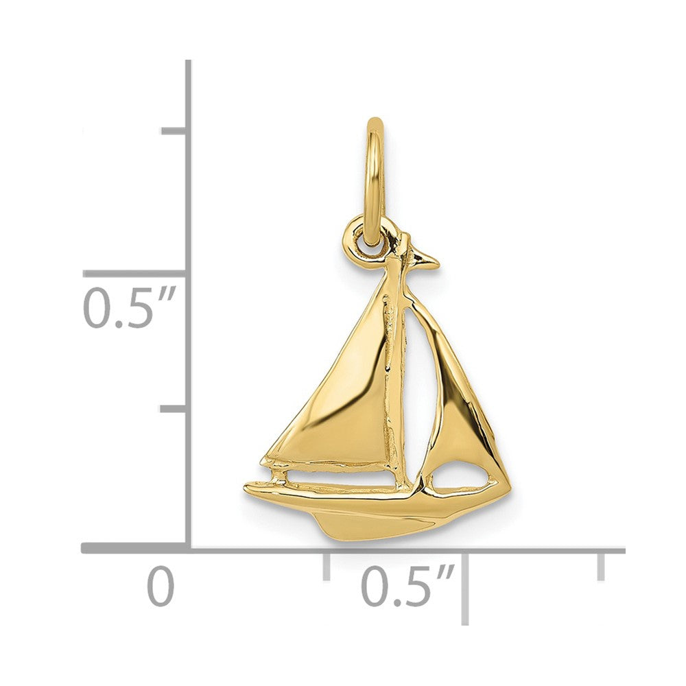 FJC Finejewelers 10 kt Yellow Gold Themed Sailboat Charm 19 mm x 12 mm