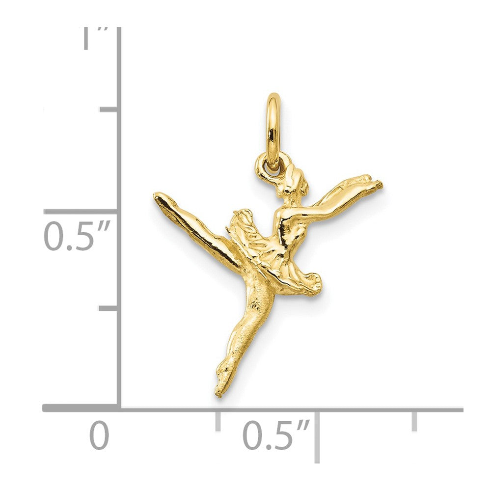 FJC Finejewelers 10 kt Yellow Gold Themed Ballerina Charm 20 mm x 15 mm