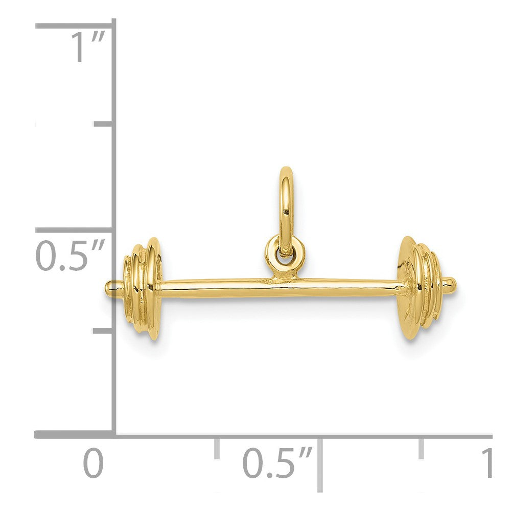 FJC Finejewelers 10 kt Yellow Gold Themed Barbell Charm 10 mm x 22 mm