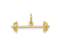 FJC Finejewelers 10 kt Yellow Gold Themed Barbell Charm 10 mm x 22 mm