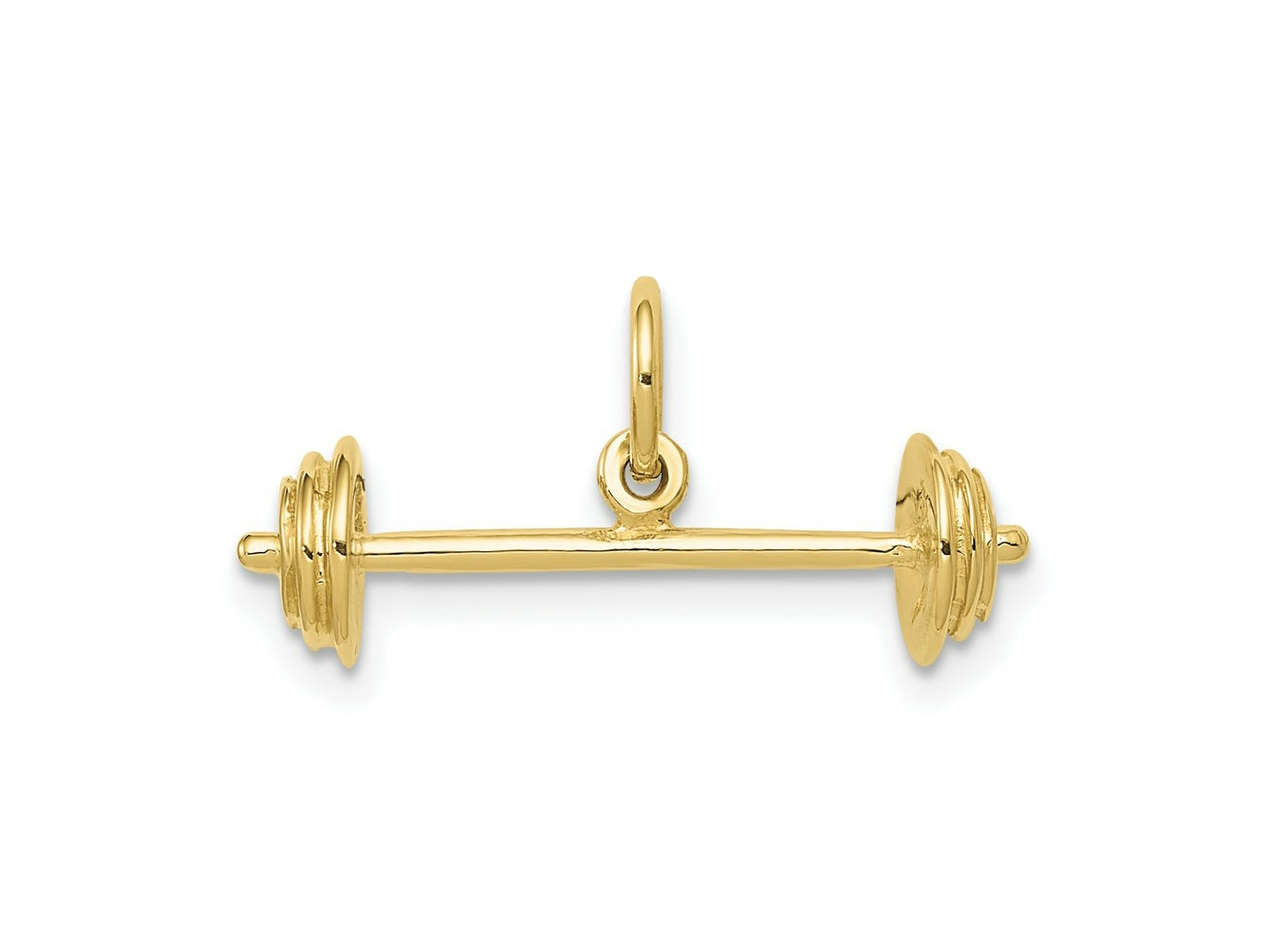 FJC Finejewelers 10 kt Yellow Gold Themed Barbell Charm 10 mm x 22 mm