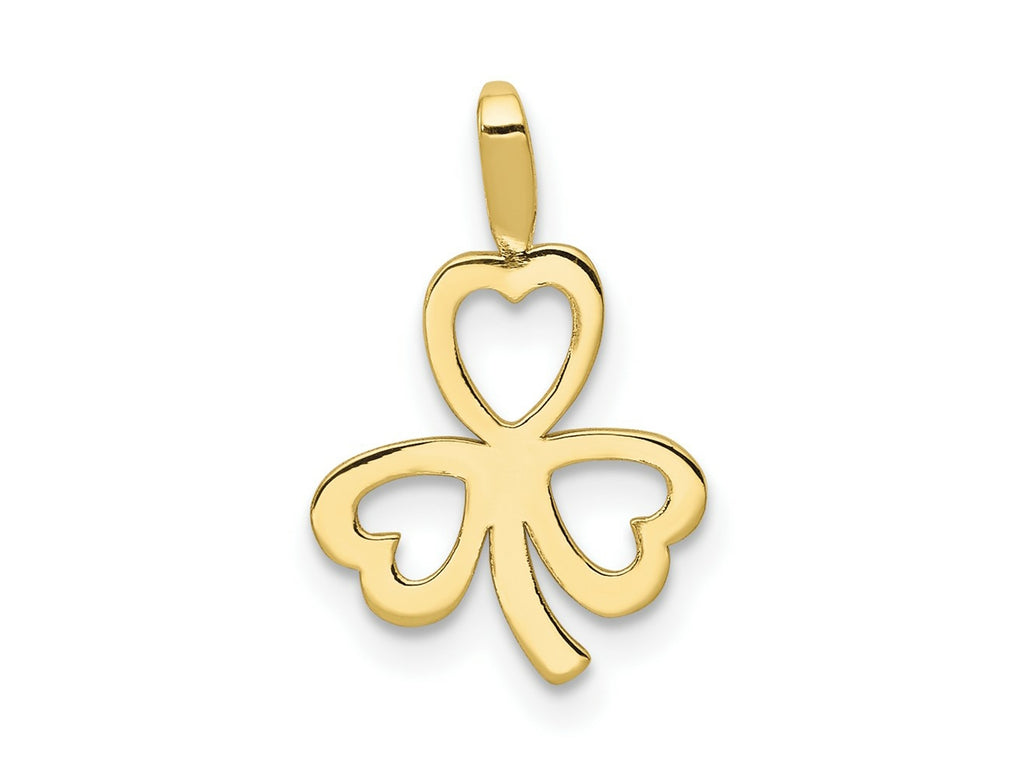 FJC Finejewelers 10 kt Yellow Gold Themed Heart Clover Charm 15 mm x 10 mm