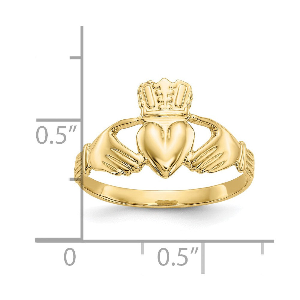 FJC Finejewelers 10 kt Yellow Gold Polished Claddagh Ring