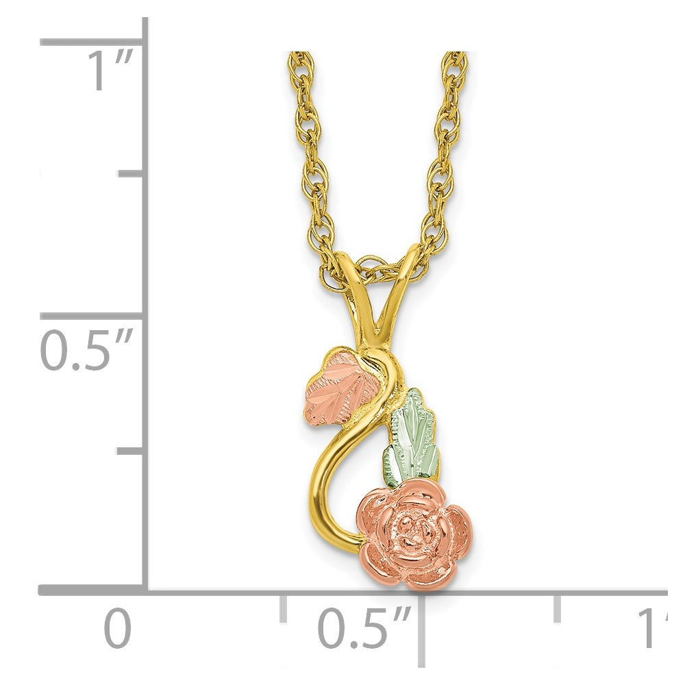 FJC Finejewelers 10 kt Tri Color Gold  10K Tri-color w/14K Gold-filled Chain Black Hills Gold Necklace
