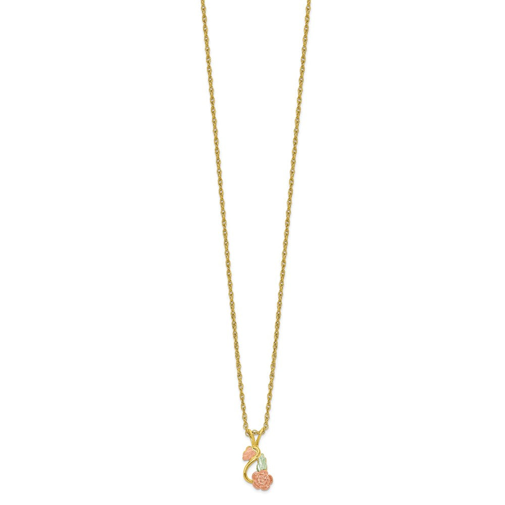 FJC Finejewelers 10 kt Tri Color Gold  10K Tri-color w/14K Gold-filled Chain Black Hills Gold Necklace