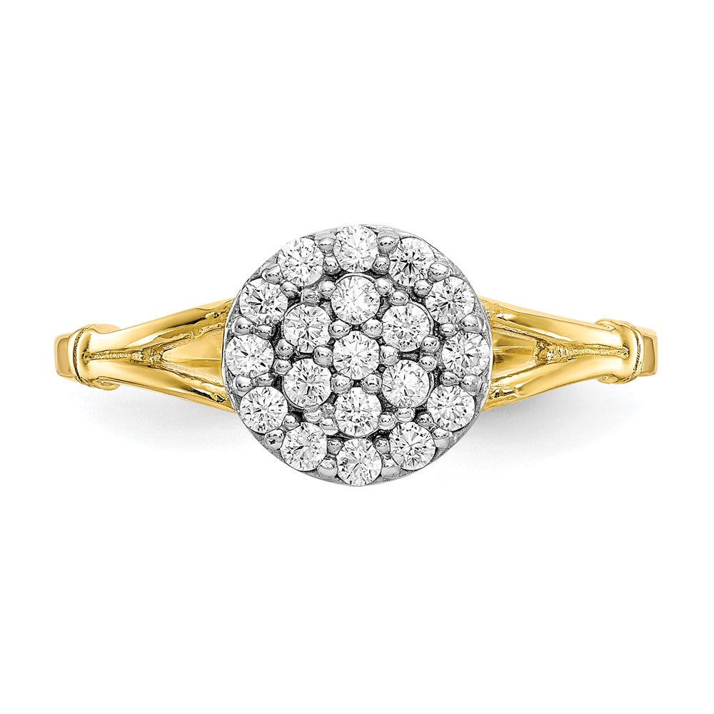 FJC Finejewelers 10 kt Yellow Gold CZ  Round Cluster Ring